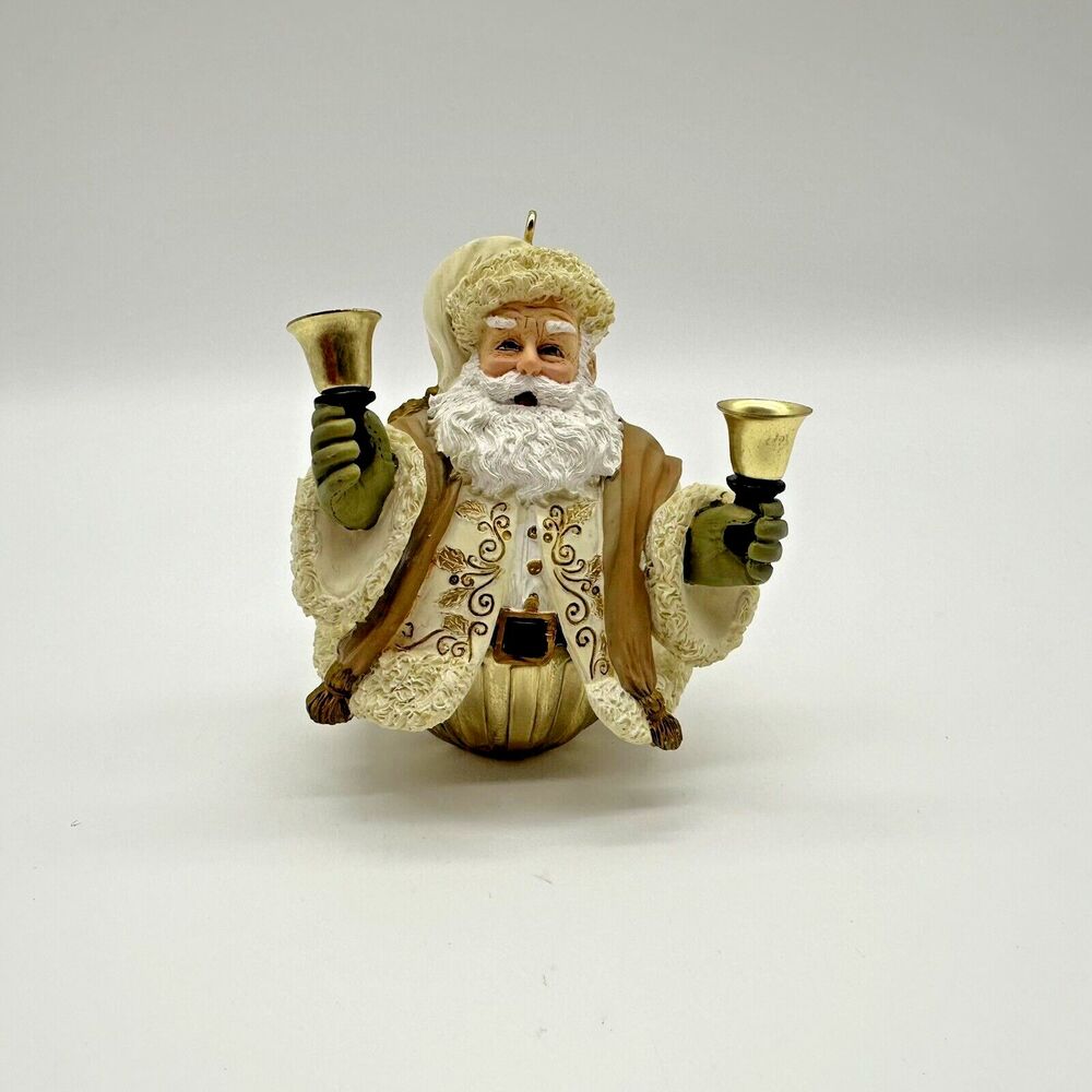 Jolly Old Kris Kingle Santa Gold Bell Hallmark 2004 Christmas Ornament